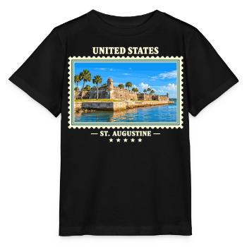 Vereinigte Staaten St. Augustine Vintage Reisemark - Stanley/Stella Kinder T-Shirt MINI CREATOR  - Schwarz - Vorne - Mikhail (115cm)