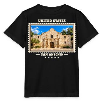 Vereinigte Staaten San Antonio Vintage Reisemarke - Stanley/Stella Kinder T-Shirt MINI CREATOR  - Schwarz - Vorne - Mikhail (115cm)