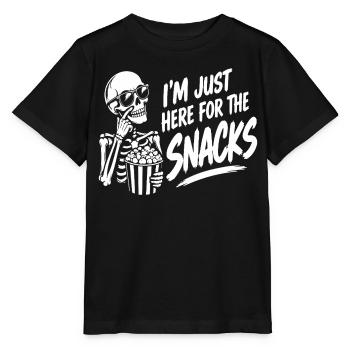 I'm Just Here for the Snacks Halloween Spruch - Stanley/Stella Kinder T-Shirt MINI CREATOR  - Schwarz - Vorne - Mikhail (115cm)