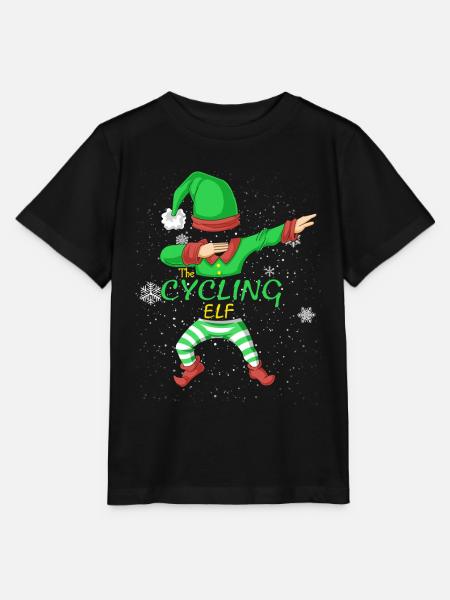 Die Fahrradelfen-Weihnachts-Matching-Familiengruppe - Stanley/Stella Kinder T-Shirt MINI CREATOR - Schwarz
