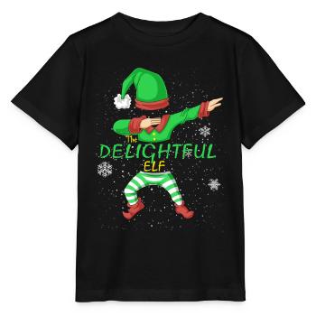 Die entzückende Elfen-Weihnachtsfamiliengruppe - Stanley/Stella Kinder T-Shirt MINI CREATOR  - Schwarz - Vorne - Mikhail (115cm)