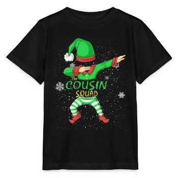Cousin Squad Elf passendes Familien-Weihnachtsoutfit - Stanley/Stella Kinder T-Shirt MINI CREATOR  - Schwarz - Vorne - Mikhail (115cm)
