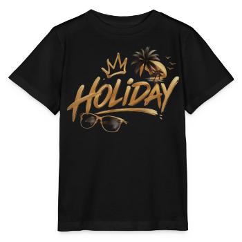 Golden Holiday Script mit Palm Sunset - Stanley/Stella Kinder T-Shirt MINI CREATOR  - Schwarz - Vorne - Mikhail (115cm)