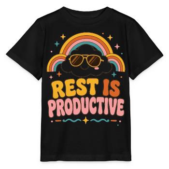 Rest ist produktiv Regenbogen - Stanley/Stella Kinder T-Shirt MINI CREATOR  - Schwarz - Vorne - Mikhail (115cm)