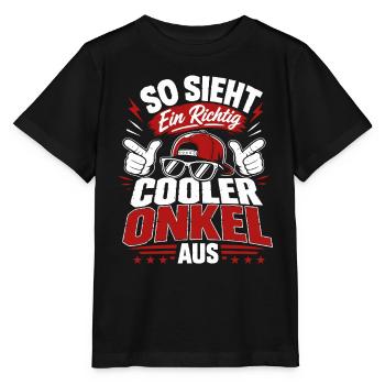 So sieht ein cooler Onkel aus - Stanley/Stella Kinder T-Shirt MINI CREATOR  - Schwarz - Vorne - Mikhail (115cm)