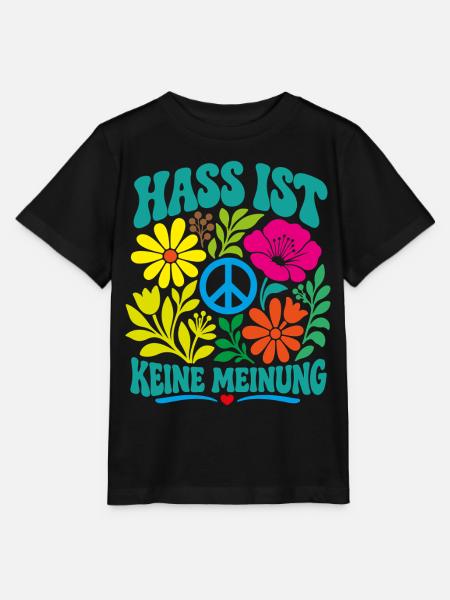 Hass ist keine Meinung - Stanley/Stella Kinder T-Shirt MINI CREATOR  - Schwarz