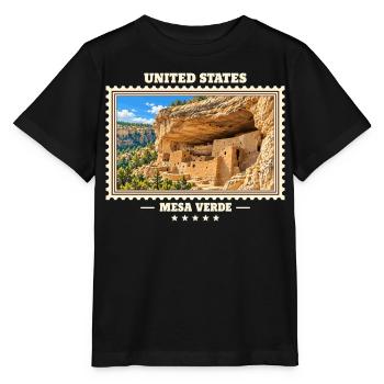 Vereinigte Staaten Mesa Verde Vintage Reisemarke - Stanley/Stella Kinder T-Shirt MINI CREATOR  - Schwarz - Vorne - Mikhail (115cm)