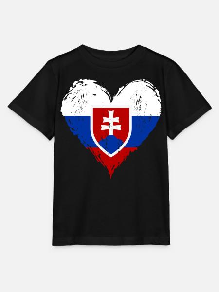Slowakei Herzflagge Grunge - Stanley/Stella Kinder T-Shirt MINI CREATOR - Schwarz