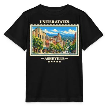 Vereinigte Staaten Asheville Vintage Reisemarke - Stanley/Stella Kinder T-Shirt MINI CREATOR  - Schwarz - Vorne - Mikhail (115cm)