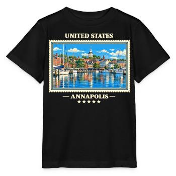 Vereinigte Staaten Annapolis Vintage Reisemarke - Stanley/Stella Kinder T-Shirt MINI CREATOR  - Schwarz - Vorne - Mikhail (115cm)