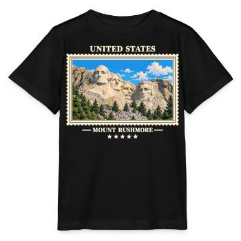 Vereinigte Staaten Mount Rushmore Vintage Marke - Stanley/Stella Kinder T-Shirt MINI CREATOR  - Schwarz - Vorne - Mikhail (115cm)
