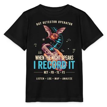 Nachtstimmen Fledermaus Aufnahme - Stanley/Stella Kinder T-Shirt MINI CREATOR  - Schwarz - Vorne - Mikhail (115cm)