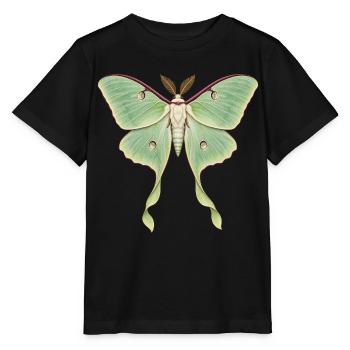 Luna-Motte mit langen Bandschwänzen - Stanley/Stella Kinder T-Shirt MINI CREATOR  - Schwarz - Vorne - Mikhail (115cm)