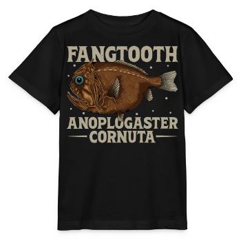 Tiefsee Monster - Fangzahnfisch - Stanley/Stella Kinder T-Shirt MINI CREATOR  - Schwarz - Vorne - Mikhail (115cm)