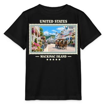Vereinigte Staaten Mackinac Island Vintage Marke - Stanley/Stella Kinder T-Shirt MINI CREATOR  - Schwarz - Vorne - Mikhail (115cm)