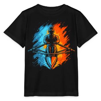 Ruderer Ruderboot Kinder Herren Jungen Rudern - Stanley/Stella Kinder T-Shirt MINI CREATOR  - Schwarz - Vorne - Mikhail (115cm)