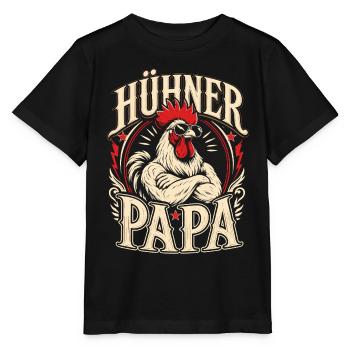 Hühner Papa Hühnerbesitzer Landwirt - Stanley/Stella Kinder T-Shirt MINI CREATOR  - Schwarz - Vorne - Mikhail (115cm)