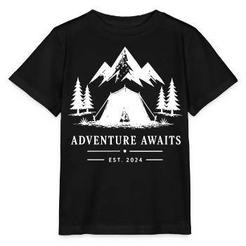 Bergwald Abenteuer Zelt - Stanley/Stella Kinder T-Shirt MINI CREATOR  - Schwarz - Vorne - Mikhail (115cm)