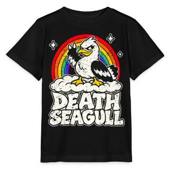 Death Seagull – Heavy Metal Möwe - Stanley/Stella Kinder T-Shirt MINI CREATOR  - Schwarz - Vorne - Mikhail (115cm)