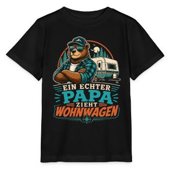 Ein echter Papa zieht Wohnwagen - Stanley/Stella Kinder T-Shirt MINI CREATOR  - Schwarz - Vorne - Mikhail (115cm)