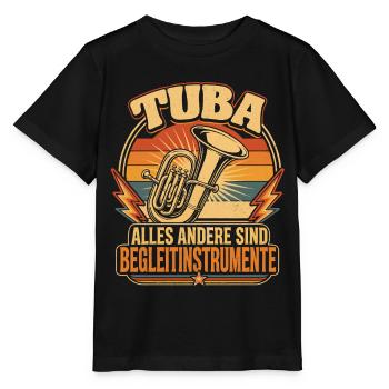 Tuba Witz Spruch Tubist Musiker - Stanley/Stella Kinder T-Shirt MINI CREATOR  - Schwarz - Vorne - Mikhail (115cm)