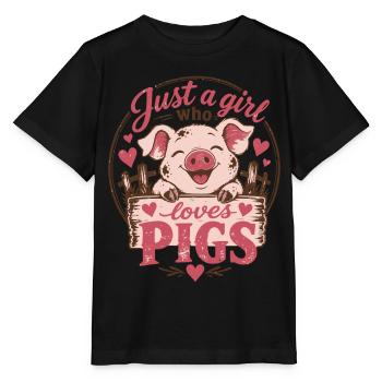 Schwein - Stanley/Stella Kinder T-Shirt MINI CREATOR  - Schwarz - Vorne - Mikhail (115cm)