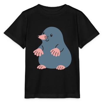 Maulwurf Illustration Geschenkidee Tierliebhaber - Stanley/Stella Kinder T-Shirt MINI CREATOR  - Schwarz - Vorne - Mikhail (115cm)