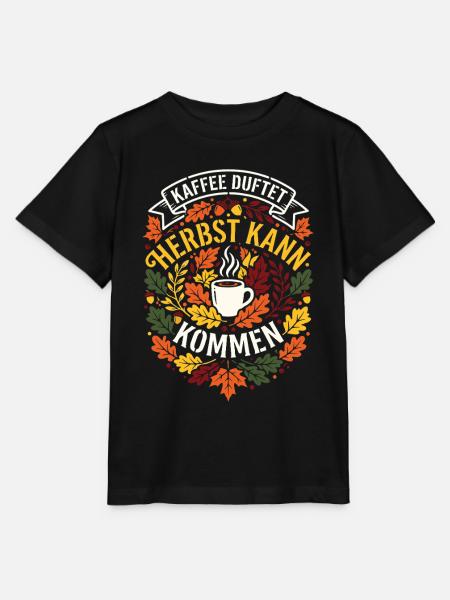 Kaffee duftet | Herbstzeit | gemütlich - Stanley/Stella Kinder T-Shirt MINI CREATOR  - Schwarz