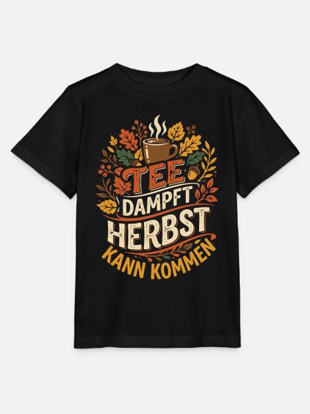 Tee dampft Herbst kann kommen - Stanley/Stella Kinder T-Shirt MINI CREATOR  - Schwarz