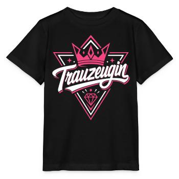 Trauzeugin Krone Hochzeit Braut - Stanley/Stella Kinder T-Shirt MINI CREATOR  - Schwarz - Vorne - Mikhail (115cm)