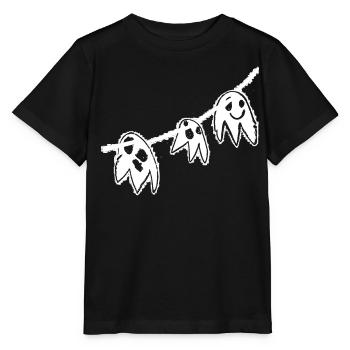 Niedliche Geistergirlande – Handgezeichnetes Halloween-Design - Stanley/Stella Kinder T-Shirt MINI CREATOR  - Schwarz - Vorne - Mikhail (115cm)