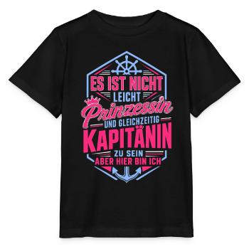 Kapitänin Segler Spruch Boot Anker - Stanley/Stella Kinder T-Shirt MINI CREATOR  - Schwarz - Vorne - Mikhail (115cm)