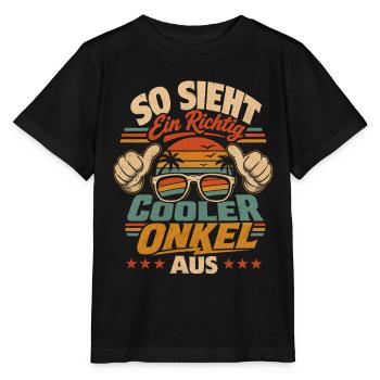 So sieht ein cooler Onkel aus - Stanley/Stella Kinder T-Shirt MINI CREATOR  - Schwarz - Vorne - Mikhail (115cm)