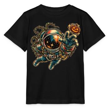 KOSMISCHER ROCKER | Kosmischer Kürbiskeks - Stanley/Stella Kinder T-Shirt MINI CREATOR  - Schwarz - Vorne - Mikhail (115cm)