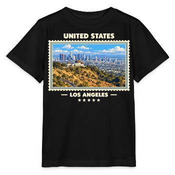 Vereinigte Staaten Los Angeles Vintage Reisemarke - Stanley/Stella Kinder T-Shirt MINI CREATOR  - Schwarz - Vorne - Mikhail (115cm)