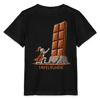 Tafelrunde Schokolade Mittelalter Wortspiel Ritter - Stanley/Stella Kinder T-Shirt MINI CREATOR  - Schwarz - Vorne - Mikhail (115cm)