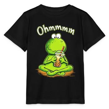 Bubble Tea Frosch Ohmmmm Boba Humor - Stanley/Stella Kinder T-Shirt MINI CREATOR  - Schwarz - Vorne - Mikhail (115cm)