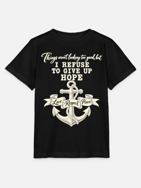 Ich weigere mich, die Hoffnung aufzugeben, Anker - Stanley/Stella Kinder T-Shirt MINI CREATOR  - Schwarz