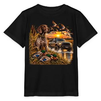 Vintage Hunting Truck Duck Hunting Dog Rustic Outd - Stanley/Stella Kinder T-Shirt MINI CREATOR  - Schwarz - Vorne - Mikhail (115cm)
