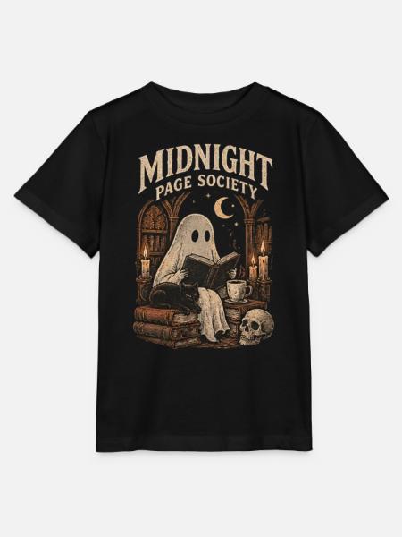 Midnight Page Society – Halloween Ghost - Stanley/Stella Kinder T-Shirt MINI CREATOR - Schwarz