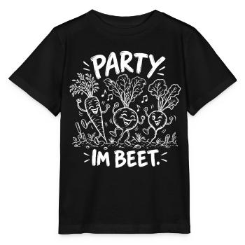 Party im Beet – Fröhliche Wurzel-Illustration - Stanley/Stella Kinder T-Shirt MINI CREATOR  - Schwarz - Vorne - Mikhail (115cm)