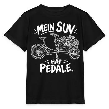 Mein SUV hat Pedale - Stanley/Stella Kinder T-Shirt MINI CREATOR  - Schwarz - Vorne - Mikhail (115cm)