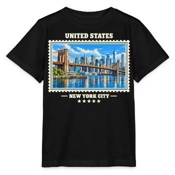 Vereinigte Staaten New York City Vintage Reise - Stanley/Stella Kinder T-Shirt MINI CREATOR  - Schwarz - Vorne - Mikhail (115cm)