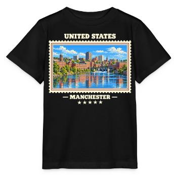 Vereinigte Staaten Manchester New Hampshire - Stanley/Stella Kinder T-Shirt MINI CREATOR  - Schwarz - Vorne - Mikhail (115cm)
