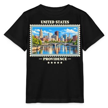 Vereinigte Staaten Providence Vintage Reisemarke - Stanley/Stella Kinder T-Shirt MINI CREATOR  - Schwarz - Vorne - Mikhail (115cm)