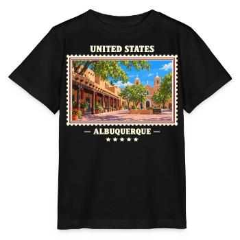 Vereinigte Staaten Albuquerque Vintage Reisemarke - Stanley/Stella Kinder T-Shirt MINI CREATOR  - Schwarz - Vorne - Mikhail (115cm)