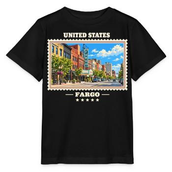 Vereinigte Staaten Fargo Vintage Reisemarke - Stanley/Stella Kinder T-Shirt MINI CREATOR  - Schwarz - Vorne - Mikhail (115cm)