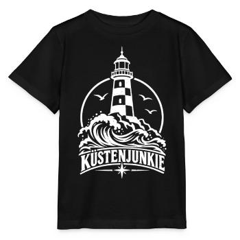 Küstenjunge – Leuchtturm am Meer - Stanley/Stella Kinder T-Shirt MINI CREATOR  - Schwarz - Vorne - Mikhail (115cm)