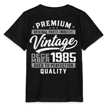 Vintage Dezember 1985 Qualitätsausgabe - Stanley/Stella Kinder T-Shirt MINI CREATOR  - Schwarz - Vorne - Mikhail (115cm)