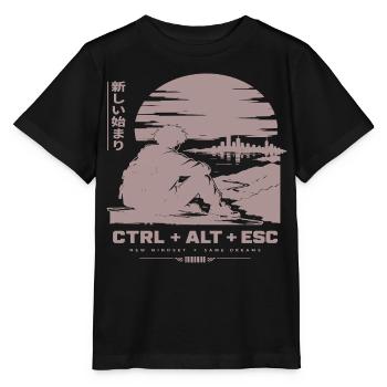 Neue Horizonte: CTRL ALT ESC Retro-Szene - Stanley/Stella Kinder T-Shirt MINI CREATOR  - Schwarz - Vorne - Mikhail (115cm)